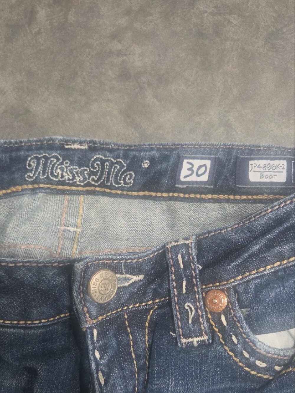 Miss Me Dark Blue Boot Cut Jeans - Picture 2 of 3